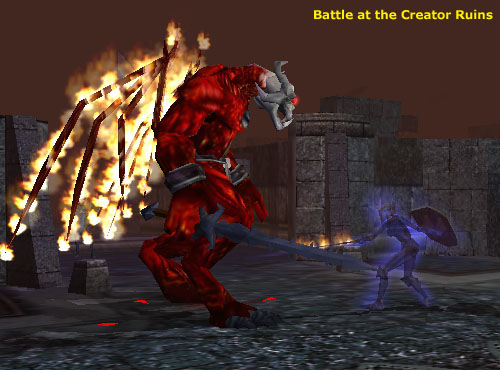 Battling the Balor Lord, servant of the Creator Race